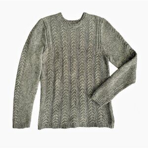 Women's knit sweater, warm, long sleeve, gray. Size M. Cotton-acrylic-wool blend